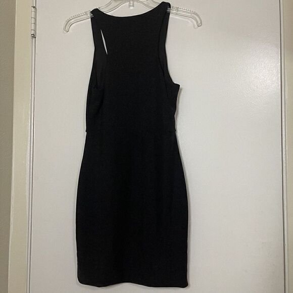 NEW MESHKI eva low scoop mini shimmer black dress size medium - Picture 7 of 8